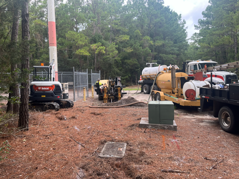 Radar beacon security camera power and fiber for Myrtle Beach International Airport